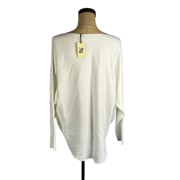 Max Studio NWT Ivory knit bat sleeve studded bust sweater SZ 1X - Picture 4 of 10